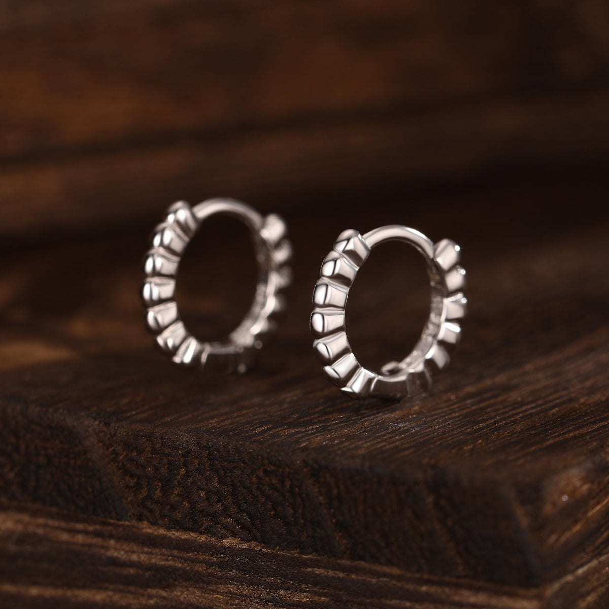Tiny Bauble Dotted Huggie Hoop Earrings in Sterling Silver, Silver or Gold or Rose Gold, Pebble Huggie Hoops, Dainty Pebble Hoops