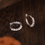 Tiny Bauble Dotted Huggie Hoop Earrings