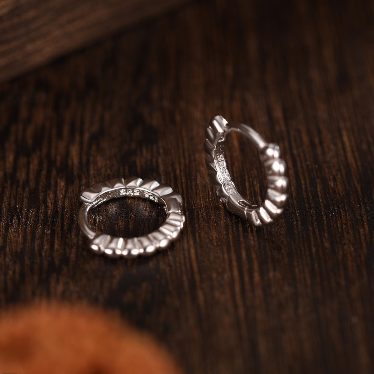 Tiny Bauble Dotted Huggie Hoop Earrings