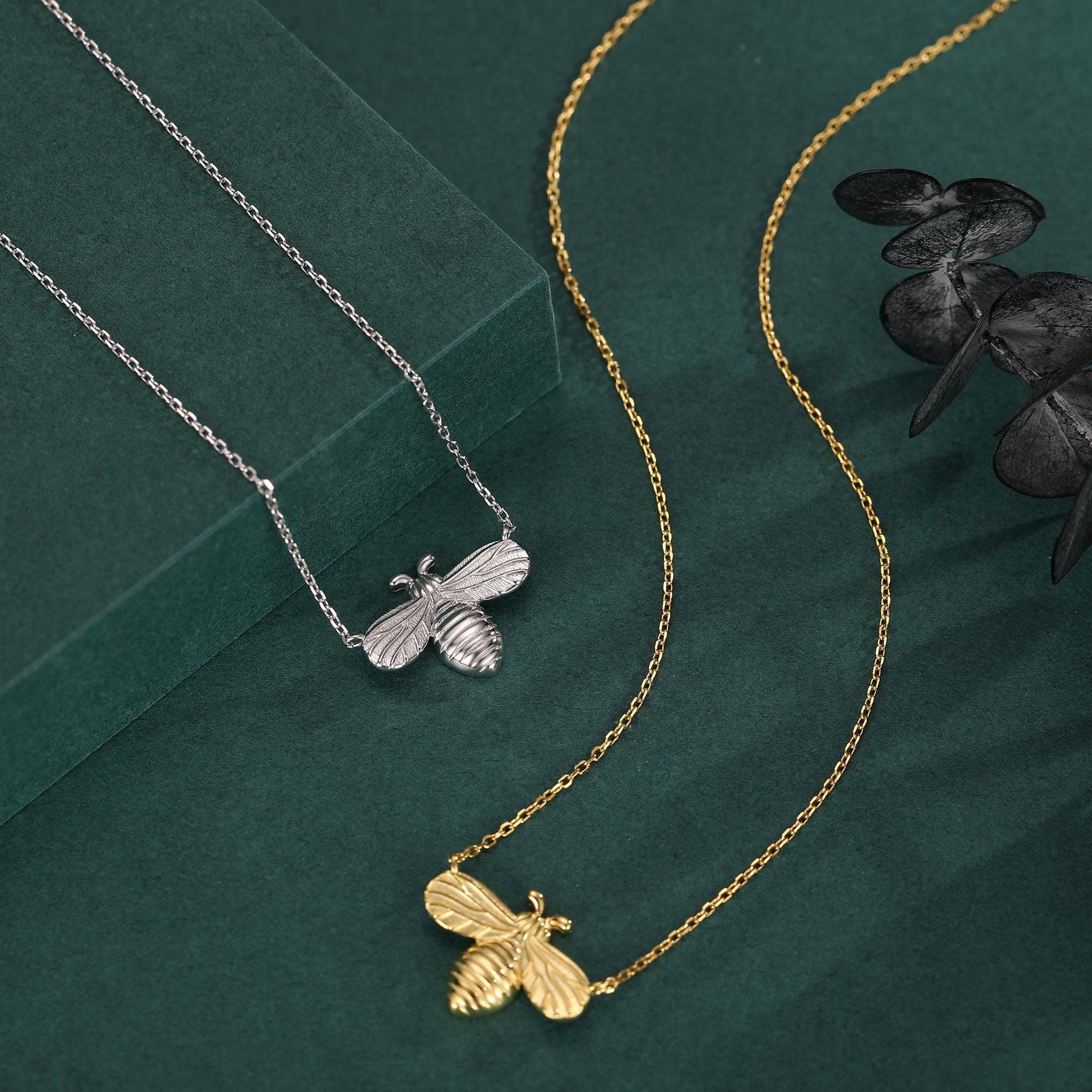 Beautiful Little Honey Bee Necklace in Sterling Silver 16'' - 18'' - Dainty and Delicate - Cute and Whimsical Jewellery