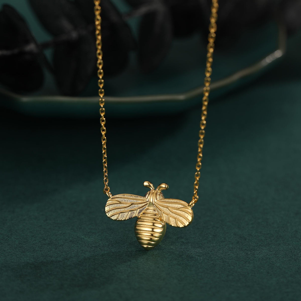 Beautiful Little Honey Bee Necklace in Sterling Silver 16'' - 18'' - Dainty and Delicate - Cute and Whimsical Jewellery