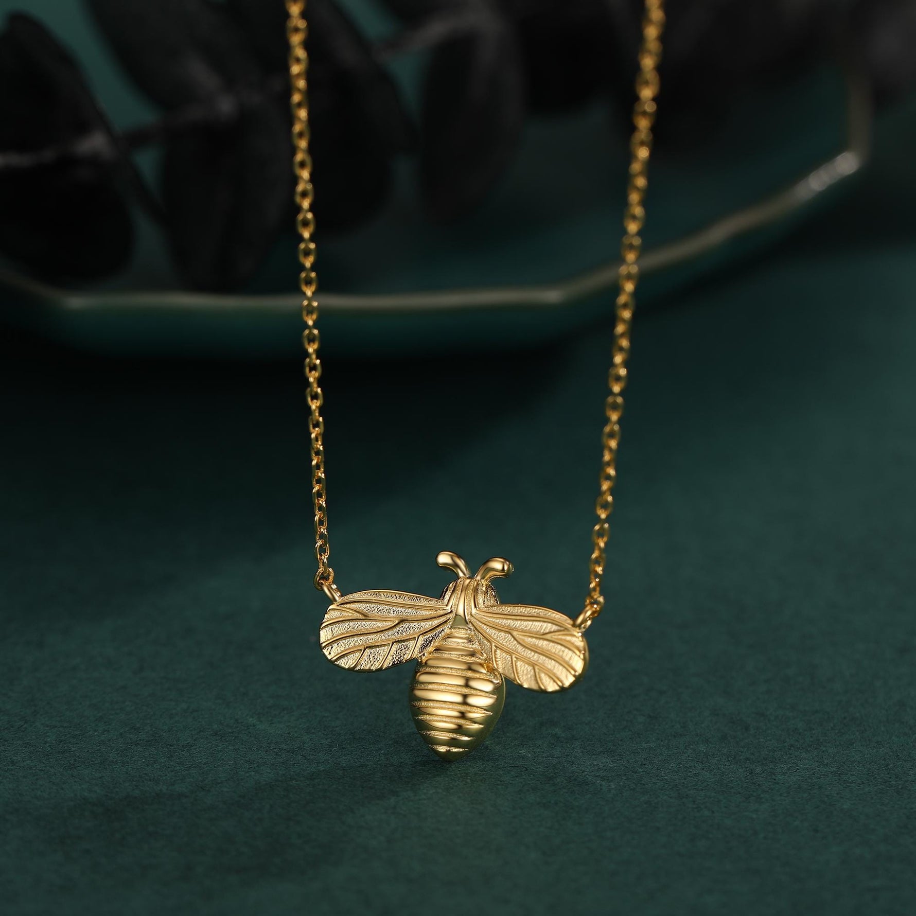 Beautiful Little Honey Bee Necklace in Sterling Silver 16'' - 18'' - Dainty and Delicate - Cute and Whimsical Jewellery