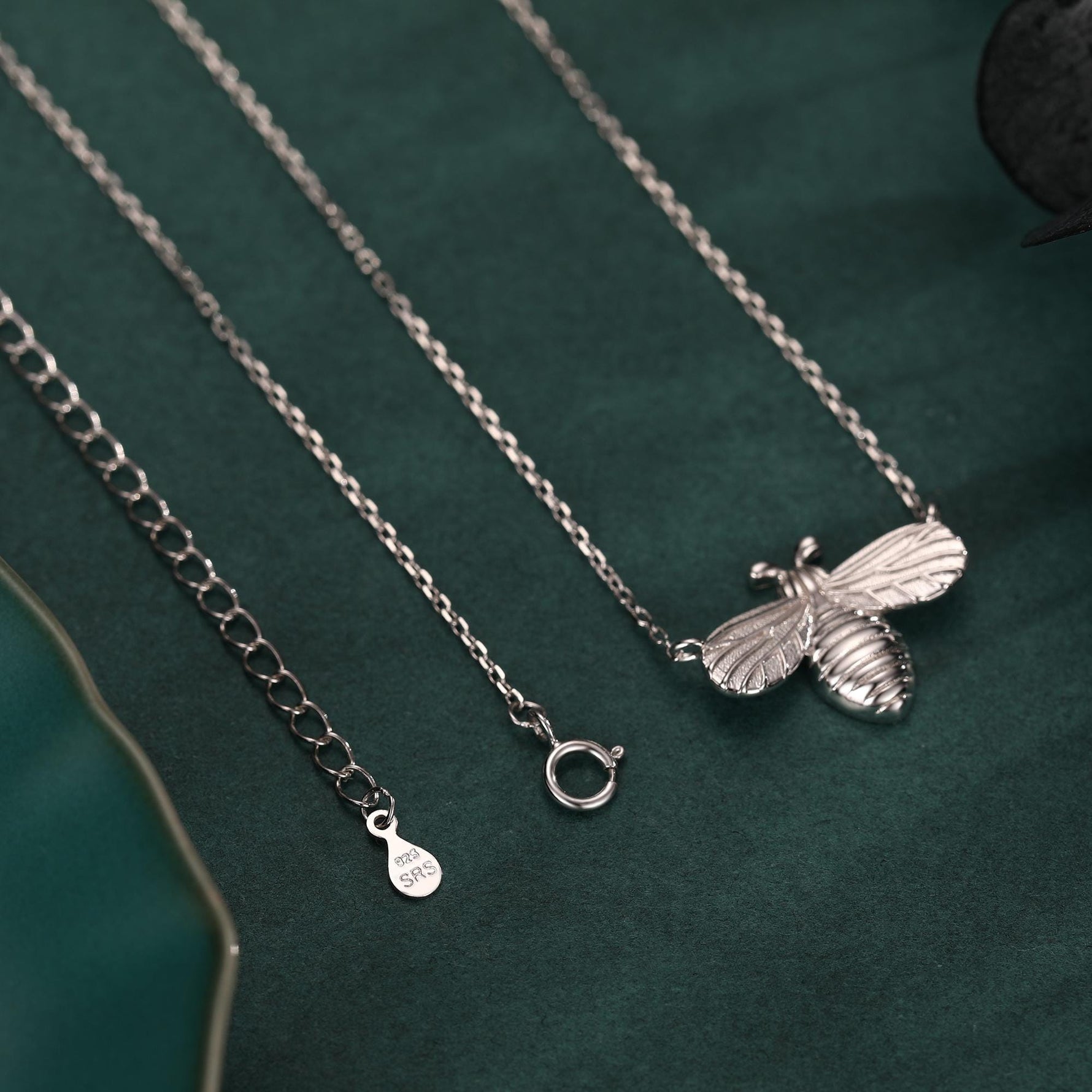 Beautiful Little Honey Bee Necklace in Sterling Silver 16'' - 18'' - Dainty and Delicate - Cute and Whimsical Jewellery