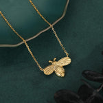 Beautiful Little Honey Bee Necklace in Sterling Silver 16'' - 18'' - Dainty and Delicate - Cute and Whimsical Jewellery