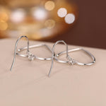 Heart Dangle Drop Hook Earrings in Sterling Silver