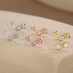 Tiny Star Trio Stud Earrings in Sterling Silver, Silver or Gold or Rose Gold, Three Star Earrings, Tiny Star Earrings, Constellation Earring