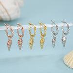Shell Huggie Hoops Earrings in Sterling Silver, Silver or Gold or Rose Gold, Ocean Earrings, Sea Shell Earrings,