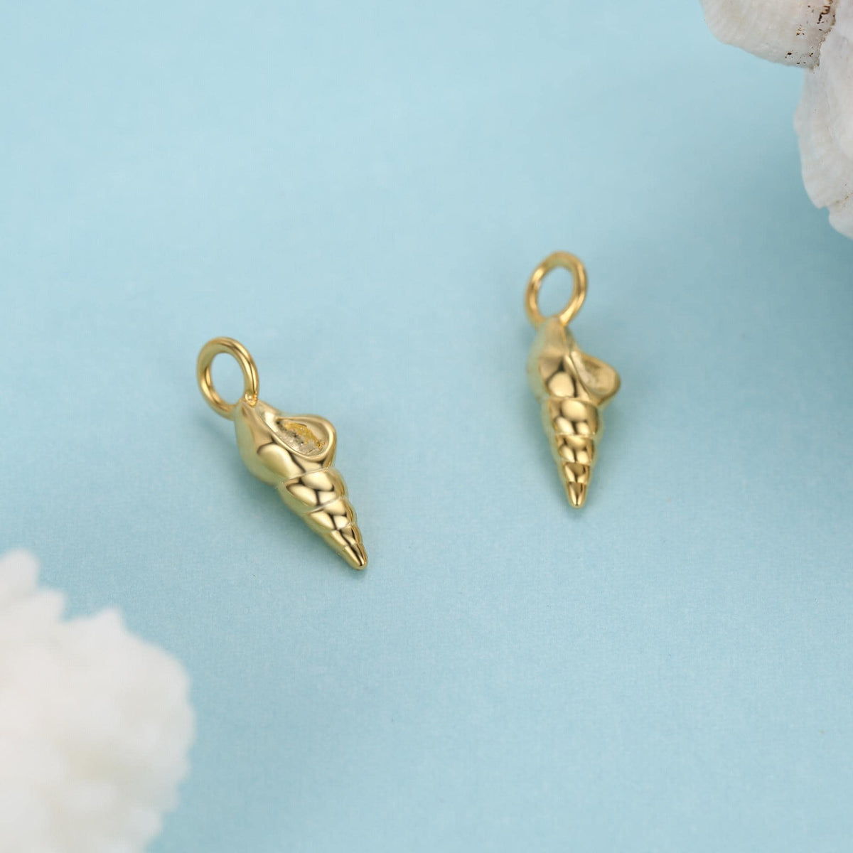 Sterling Silver Sea Shell Charms for Huggie Hoops