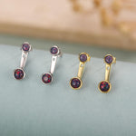 Black Opal Ear Jacket in Sterling Silver, Silver or Gold, Lab Opal Bezel Earrings, Front and Back Black Opal Earrings