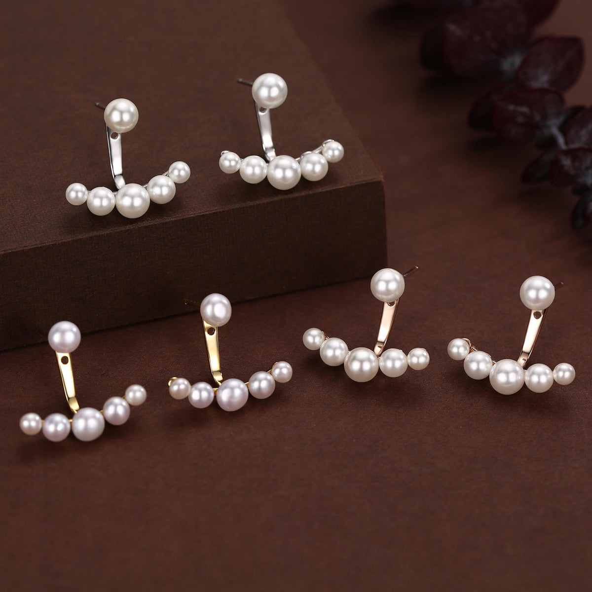 Sterling Silver Mother of Pearl Pearl Jacket Earrings in Sterling Silver