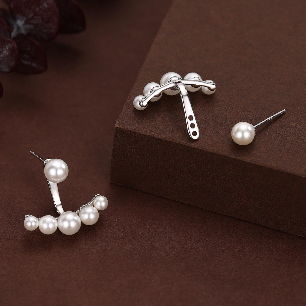 Sterling Silver Mother of Pearl Pearl Jacket Earrings in Sterling Silver
