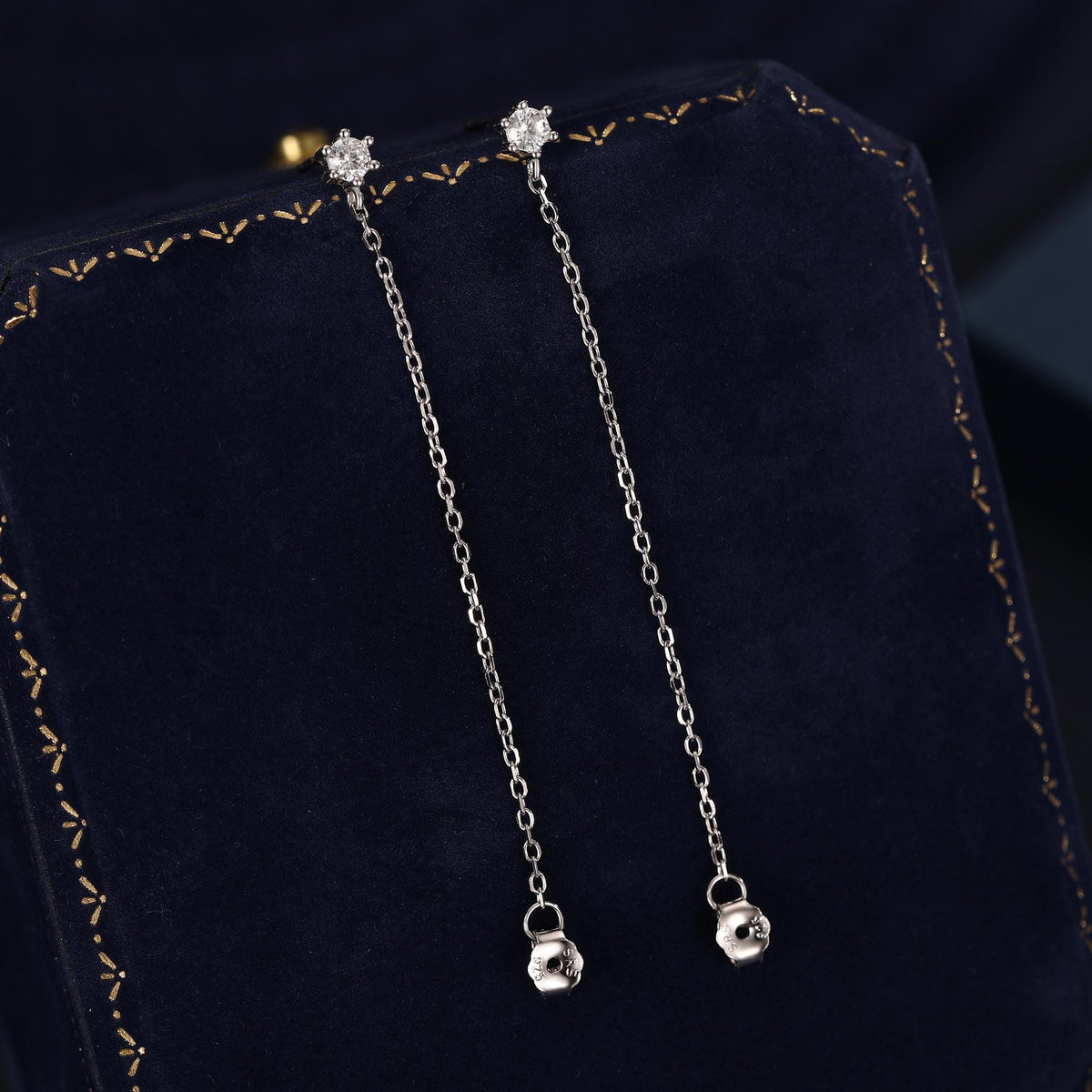 CZ Chain Ear Jacket in Sterling Silver,