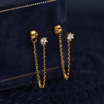 CZ Chain Ear Jacket in Sterling Silver,