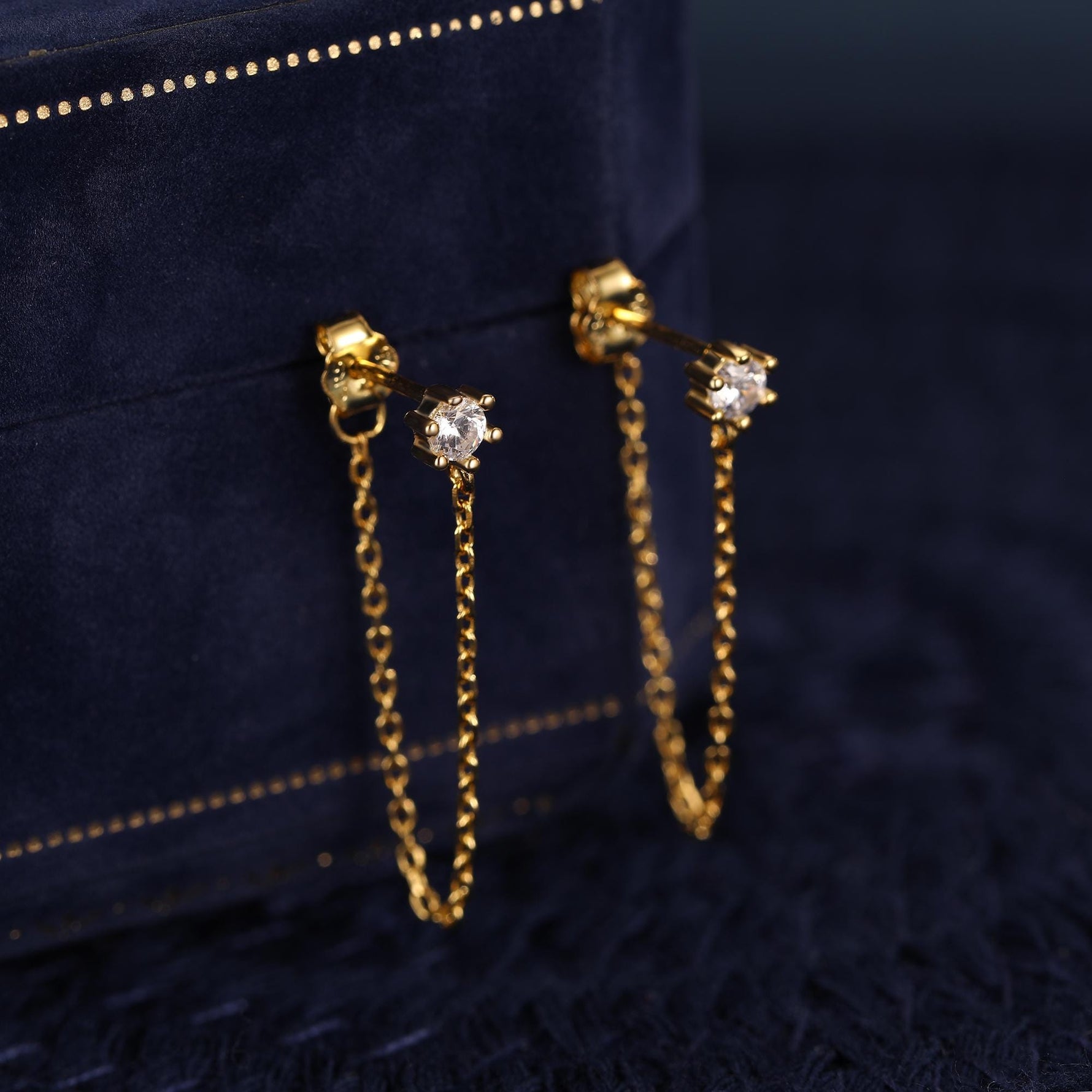CZ Chain Ear Jacket in Sterling Silver,