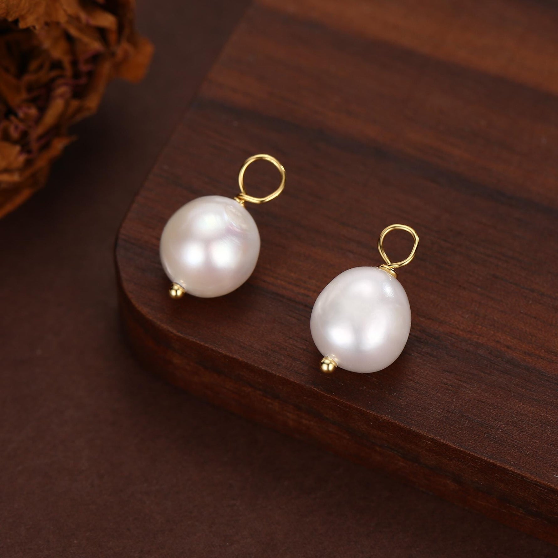 Genuine Irregular Shaped Baroque Pearl Charms for Huggie Hoops