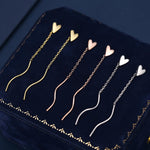 Tiny Heart Threader Earrings in Sterling Silver with Spiral Chains, Silver or Gold or Rose Gold, Heart Ear Threaders, Heart Threaders