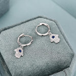 CZ Hamsa Hand Huggie Hoop Earrings in Sterling Silver, Silver, Gold or Rose Gold, Hoop Earrings, Dangling, Fatima Hand Hoops