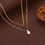 Genuine Freshwater Pearl Double Layer Pendant Necklace in Sterling Silver