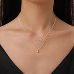 Genuine Freshwater Pearl Double Layer Pendant Necklace in Sterling Silver