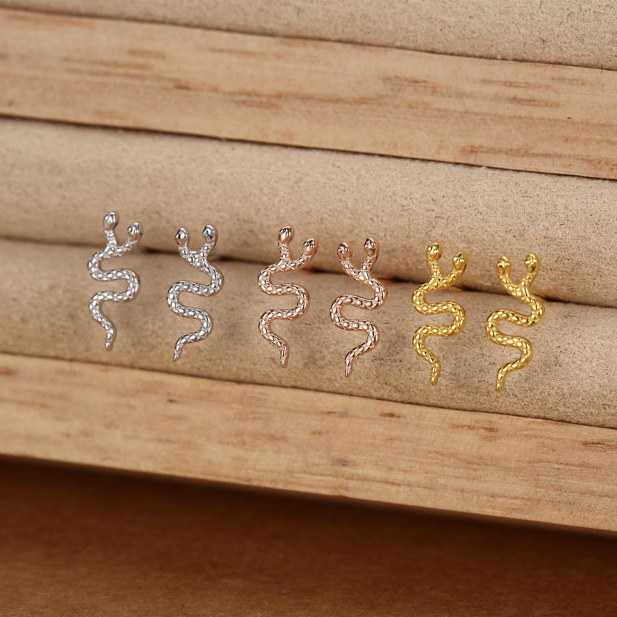 Double Headed Snake Stud Earrings