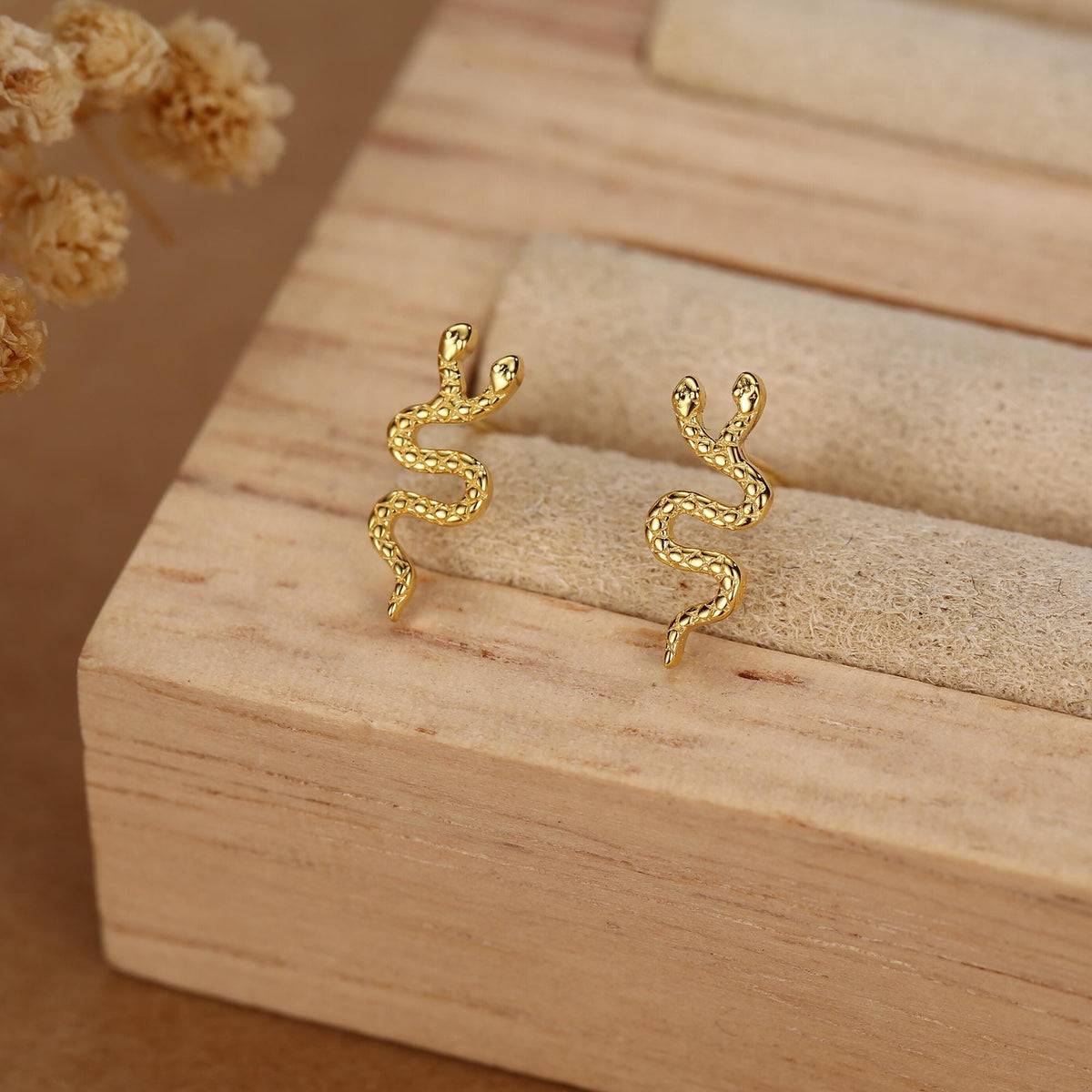 Double Headed Snake Stud Earrings