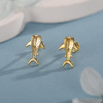 Sterling Silver Whale Shark 16G Flat Back Labret Earrings