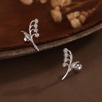 Sterling Silver Lily of the Valley 18G Screw Back Stud Earrings