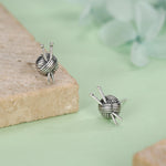 Sterling Silver Knitting Yarn Ball Stud Earrings