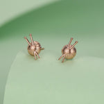 Sterling Silver Knitting Yarn Ball Stud Earrings