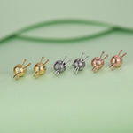 Sterling Silver Knitting Yarn Ball Stud Earrings