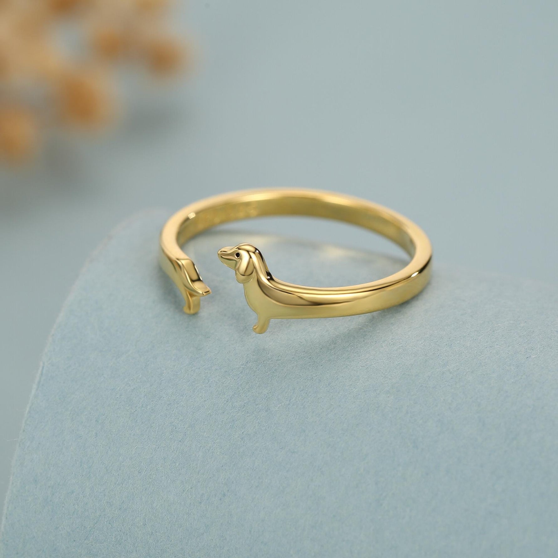 Sterling Silver Dachshund Wrap Ring