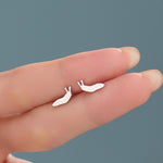Extra Tiny Slug Stud Earrings in Sterling Silver, Silver or Gold or Rose Gold, Cute Insect Bug Earrings