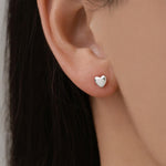 Sterling Silver 5mm Heart 16G Flat Back Stud Earrings