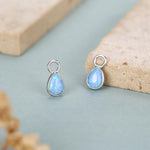 Teardrop Opal Charms for Huggie Hoops in Sterling Silver