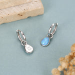 Teardrop Opal Charms for Huggie Hoops in Sterling Silver