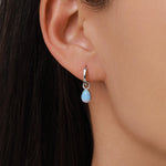 Teardrop Opal Charms for Huggie Hoops in Sterling Silver