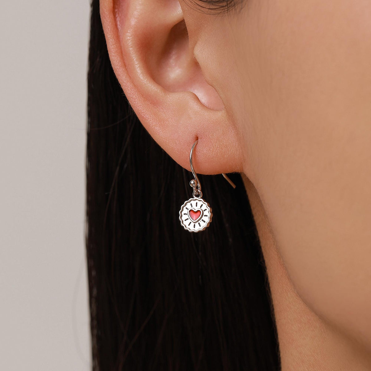 Sterling Silver Jam Biscuit Drop Earrings