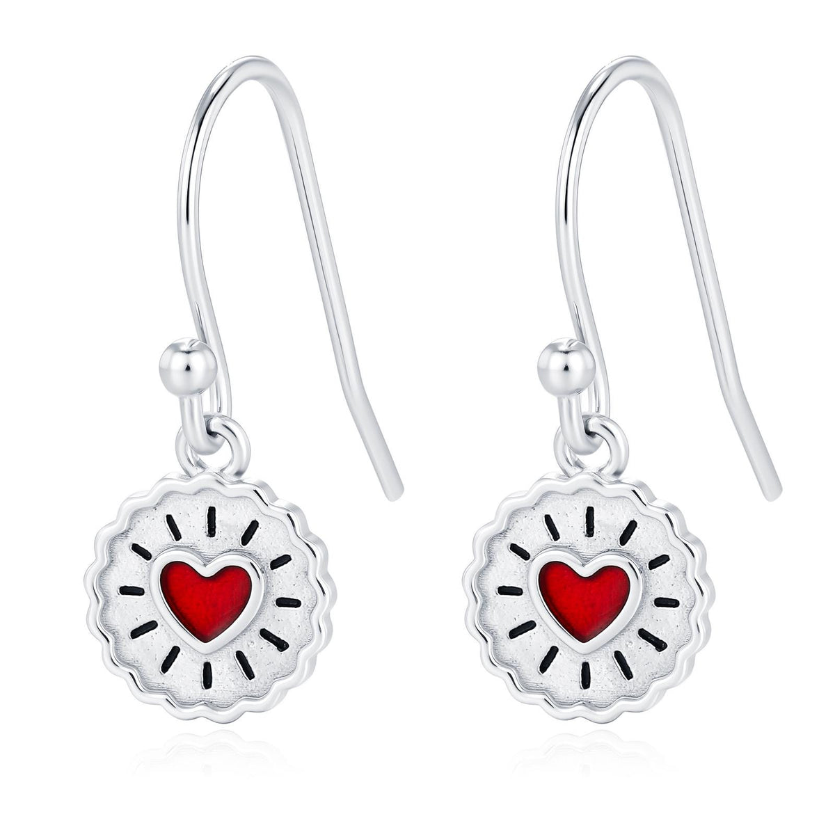 Sterling Silver Jam Biscuit Drop Earrings