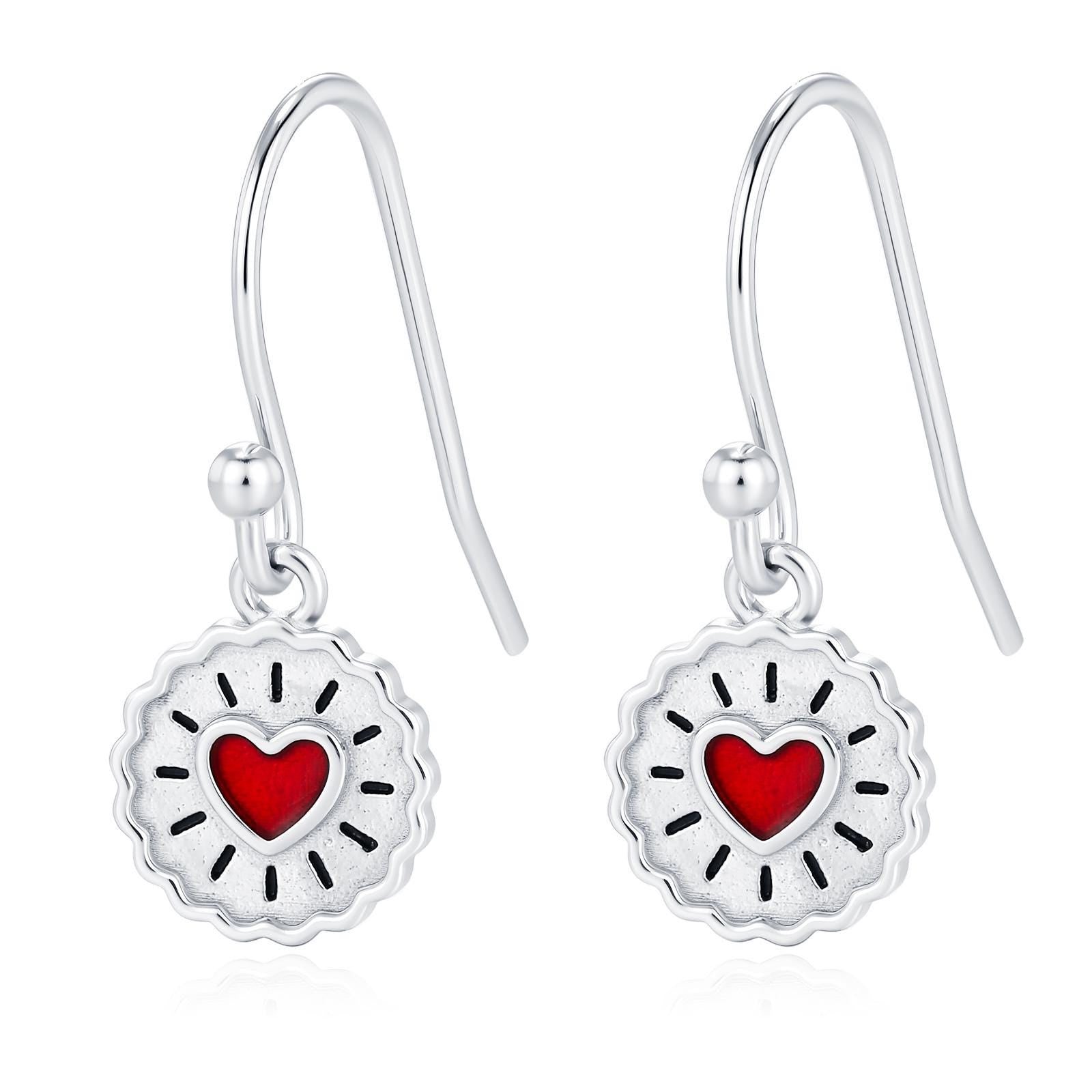 Sterling Silver Jam Biscuit Drop Earrings