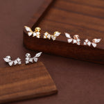 Sterling Silver CZ Cluster 18G Screw Back Stud Earrings