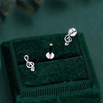 Sterling Silver Treble Clef 16G Flat Back Labret Earrings