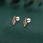 Sterling Silver Treble Clef 16G Flat Back Labret Earrings
