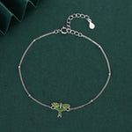 Sterling Silver Green Enamel Luna Moth Bracelet