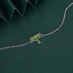 Sterling Silver Green Enamel Luna Moth Bracelet