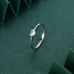 Sterling Silver Very Tiny CZ Heart Ring, Adjustable Size, Small Heart Ring, Tiny Heart Ring, Tiny CZ Heart Ring