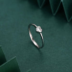 Sterling Silver Very Tiny CZ Heart Ring, Adjustable Size, Small Heart Ring, Tiny Heart Ring, Tiny CZ Heart Ring