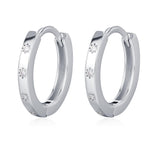Tiny Starburst Huggie Hoops, 8mm CZ Embellished Star Hoop Earrings, Snug Hoop Earrings, CZ Hoop Earrings