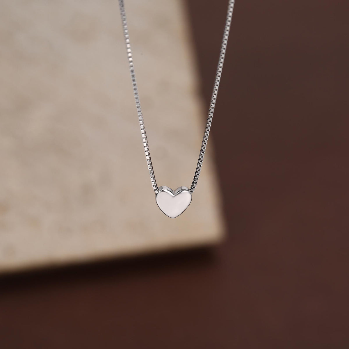Minimalist Heart Pendant Necklace in Sterling Silver, Gold and Rose Gold. Tiny Heart Necklace, Sweet and Cute