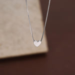 Minimalist Heart Pendant Necklace in Sterling Silver, Gold and Rose Gold. Tiny Heart Necklace, Sweet and Cute