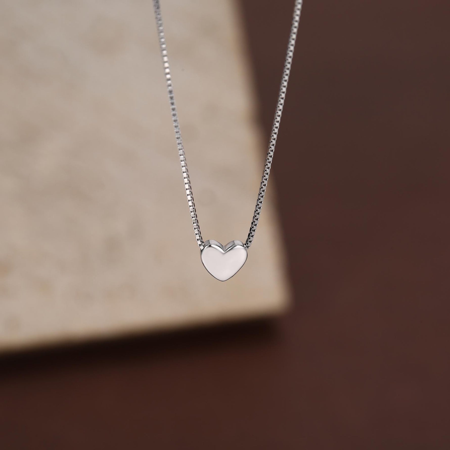 Minimalist Heart Pendant Necklace in Sterling Silver, Gold and Rose Gold. Tiny Heart Necklace, Sweet and Cute